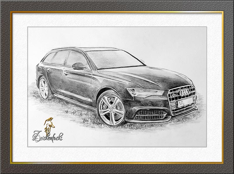 Bleistiftzeichnung Audi S6