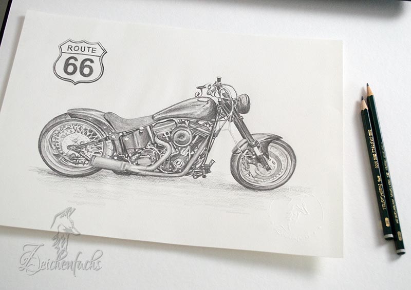 Zeichnungen von Motorrädern
