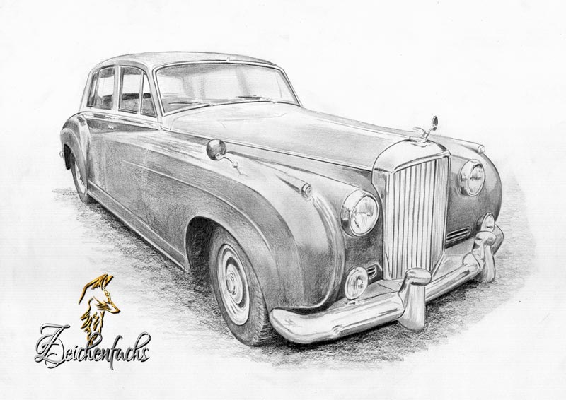 Bentley S2 Continental Bleistiftzeichnung | Zeichnung