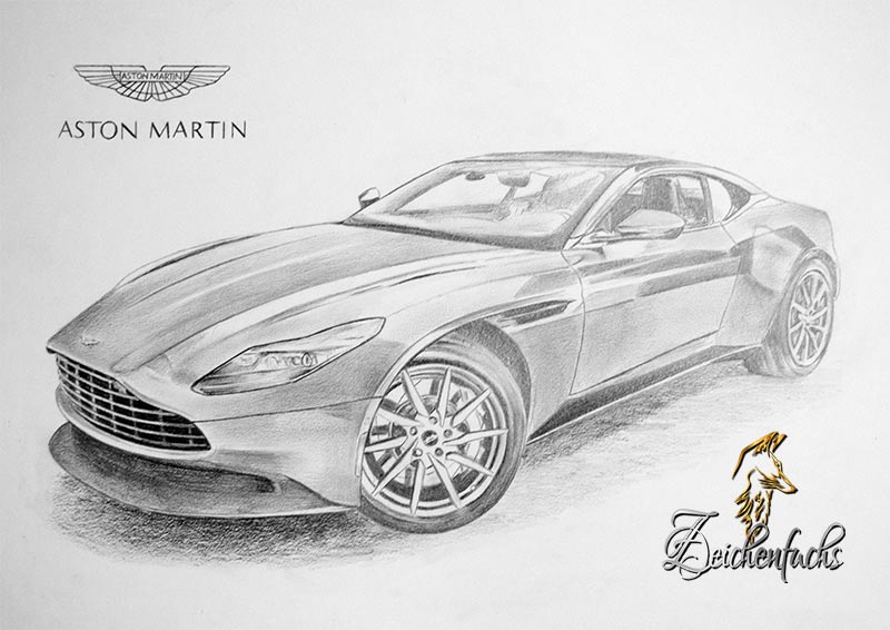 Aston Martin Zeichnung | Bleistiftzeichnung